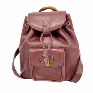 Gucci Bamboo 003 1705 Backpack/Daypack in Bordeaux Leather for Women